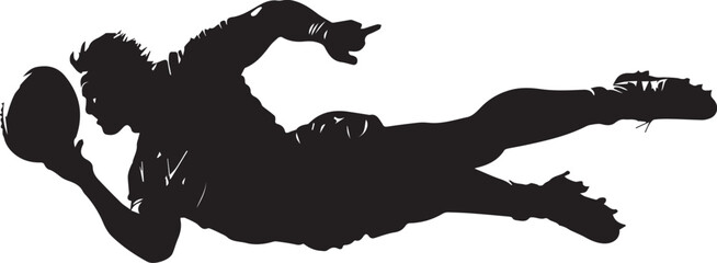 Silhouette of a rugby player.