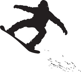 Fototapeta premium Silhouette of a snowboarder skating