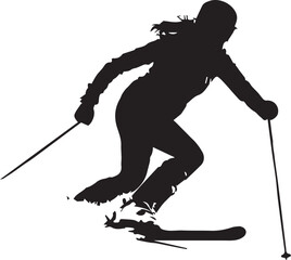 Silhouette of a snowboarder skating