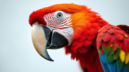Fototapeta premium Close-Up of a Vibrant Macaw