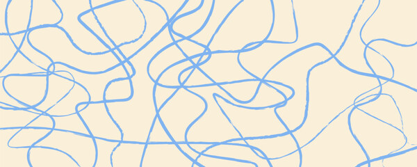 Obraz premium Abstract background with hand-drawn curves. Curved ink strokes of different thickness.Wavy minimalist template