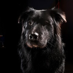 Classic black photography studio background with depth of field for a timeless shoot