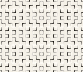 Vector seamless pattern. Repeating geometric elements. Stylish monochrome background design.