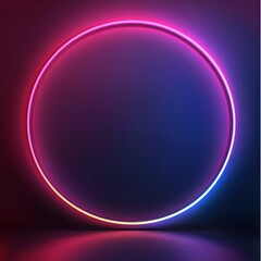 Fototapeta premium Realistic circle neon lights background image