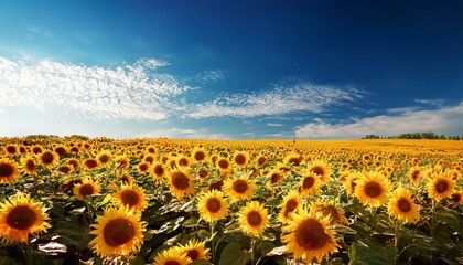 Obraz premium ひまわりの花畑（Sunflower field and blue sky） 