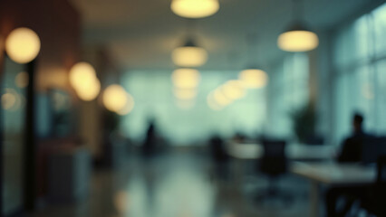 Blurred Conference Room with Plant