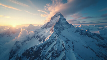 Obraz premium Mountain Landscape at Sunrise/Sunset