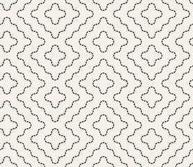 Sashiko-inspired geometric black and white seamless vector pattern. Stylish monochrome background design in Japanese style.