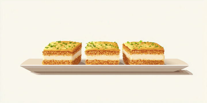 three layered cakes on a plate clip art preview
