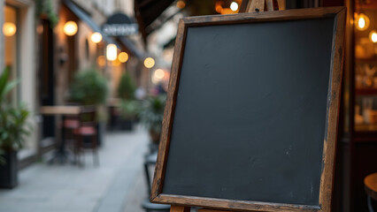 Blank Chalkboard Sign on Sidewalk