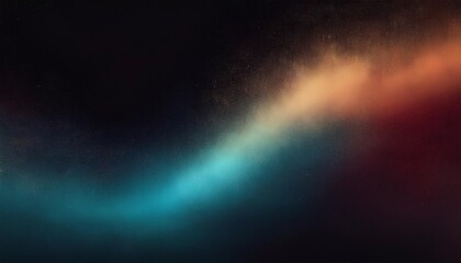 Fototapeta premium abstract grainy gradient orange green glowing nebula texture on black background 