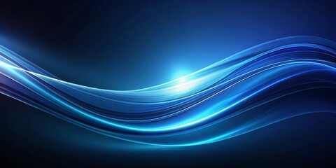 Fototapeta premium Abstract Blue Swirling Lines with Glowing Light, abstract background, blue, glowing light, wave