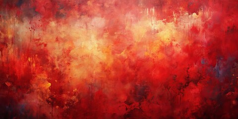 Fototapeta premium Abstract Red and Gold Canvas - Brushstrokes, Acrylic Paint, Vivid Colors, abstract art, painting, texture