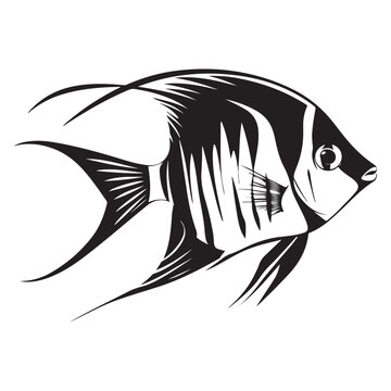 recommend clip art: A black silhouette of a Angelfish vector clip art, Clipart Hand drawn cartoon graphic design icon