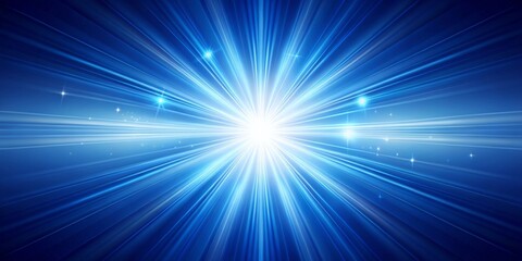 Blue Light Rays Radiating From Center, Digital Art, Abstract, Light, Blue, Rays, Center