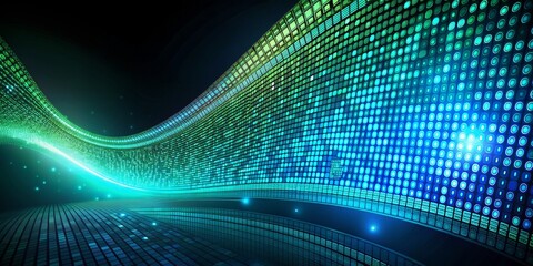 Obraz premium Digital Grid Pathway, Abstract, Technology, Futuristic