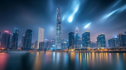 Fototapeta premium The modern skyscrapers of Guangzhou, China, create a stunning skyline.
