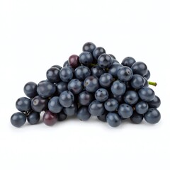 Fresh dark grapes arranged neatly against a clean white background, highlighting their rich color and glossy texture