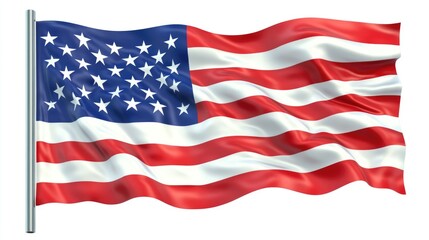 Fototapeta premium United States Flag on a Pole