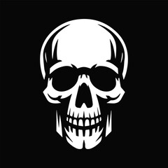 Obraz premium Skull Silhouette for Modern T-shirt and Logo Designs in Black Background 