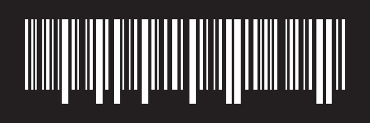 Barcode Icon. Almost black barcode for scanning to check product prices Isolated on white background.