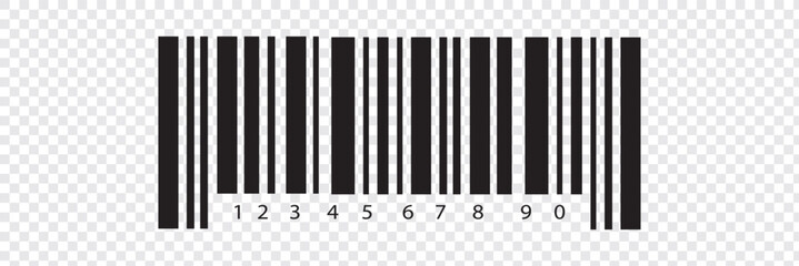 Barcode Icon. Almost black barcode for scanning to check product prices Isolated on white background.
