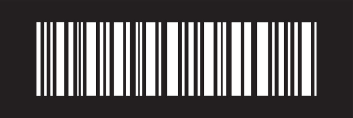 Barcode Icon. Almost black barcode for scanning to check product prices Isolated on white background.