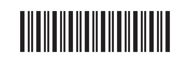 Barcode Icon. Almost black barcode for scanning to check product prices Isolated on white background.