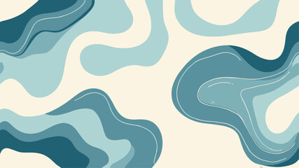 Abstract Organic Shapes in Blue and Pink