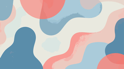 Abstract Organic Shapes in Blue and Pink