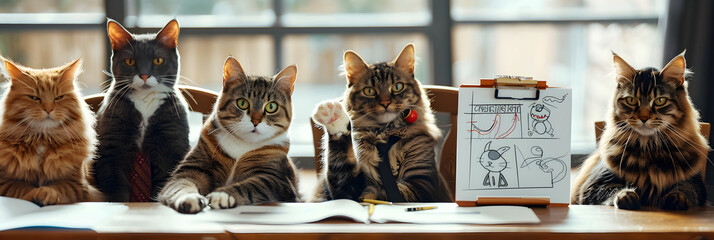 Cat Board Meeting: Feline CEOs Discuss the Future of Catnip Industry Amid Hilarious Purrformance Reviews