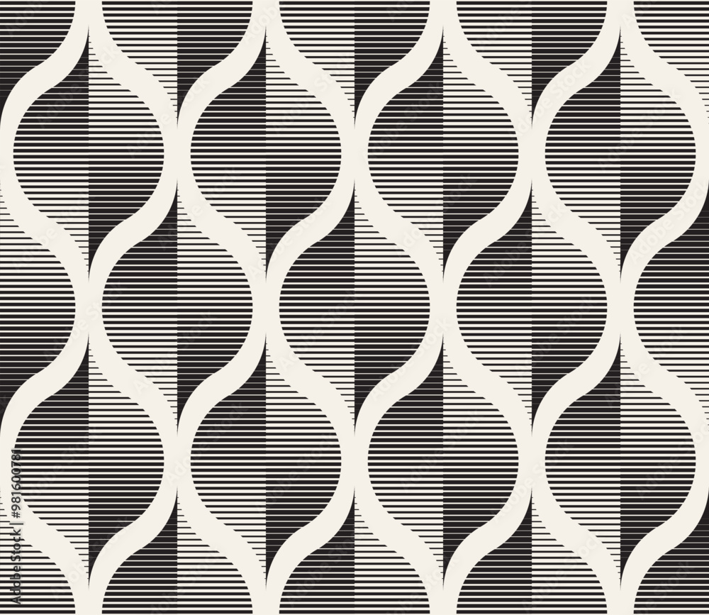 Wall mural vector seamless pattern. repeating geometric elements. stylish monochrome background design.