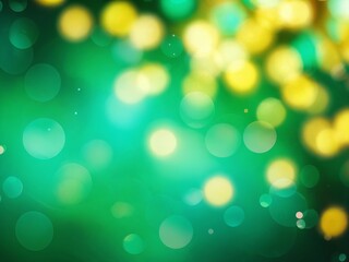 Obraz premium Softly blurred bokeh lights in shades of green and yellow create a calming background effect