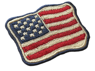 An intricately designed American flag patch features vivid colors and fine embroidery details, perfect for clothing, backpacks, or military uniforms, symbolizing patriotism