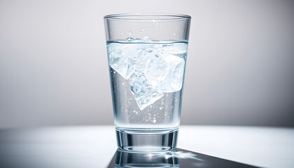 A glass of water macro shot isolated with white highlights, png