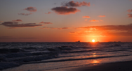 Obraz premium Atlantic Ocean on a sunrise, Bavaro beach, Dominican Republic