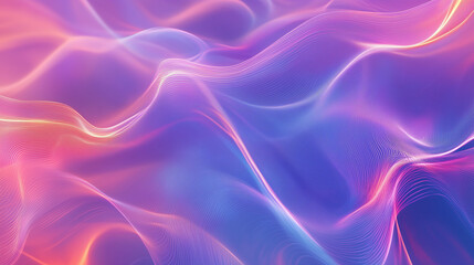 Fototapeta premium Vibrant flowing waves in pink and blue gradient, abstract energy flow on a colorful background