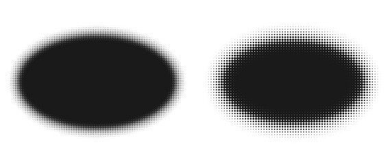 Circle Halftone Effect Gradient Vector Illustration set