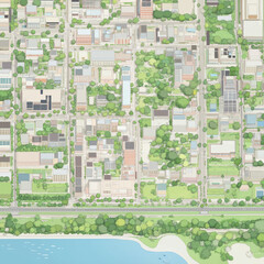 Fototapeta premium map of an imaginary European city