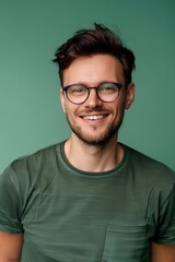 Obraz premium Portrait of attractive cheerful european men wearing model