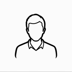 Outline of a man&rsquo;s portrait, minimalist profile illustration, identity concept, vector graphic, copy space