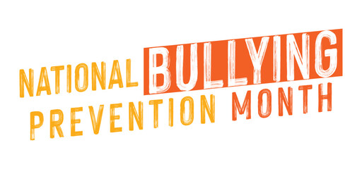 National bullying prevention month concept design . October is national bully awareness month. Vector template for banner, greeting card, poster with background. 