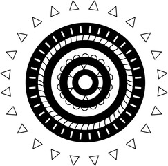 Circular pattern in the form of a mandala. Henna tattoo mandala. Mehndi style. Decorative pattern in oriental style. Coloring book page. Wall background design, multiple circle outline 
