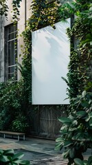 A photo shows an empty digital billboard. Concept of Advertisement and Marketing Space in Natural Environment, Copy Space for Text or Images.