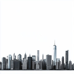 Naklejka premium modern city skyline with reflection