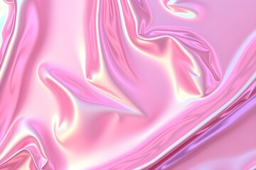Obraz premium Soft waves of shimmering pink and iridescent colors blend seamlessly, creating an abstract texture that evokes a sense of fluidity and movement.