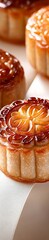 Fototapeta premium Mooncakes on a simple beautiful background. 