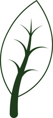 Leaf Outline Icon, Leaves Outline Illustration