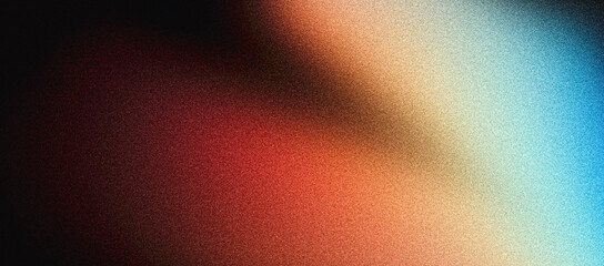 Noise texture grainy background, orange blue red black abstract glowing color gradient shape, dark retro banner poster header backdrop design