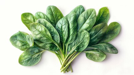 Fototapeta premium An abstract, minimalistic depiction of a bunch of fresh spinach leaves, arranged neatly with only a few leaves overlapping